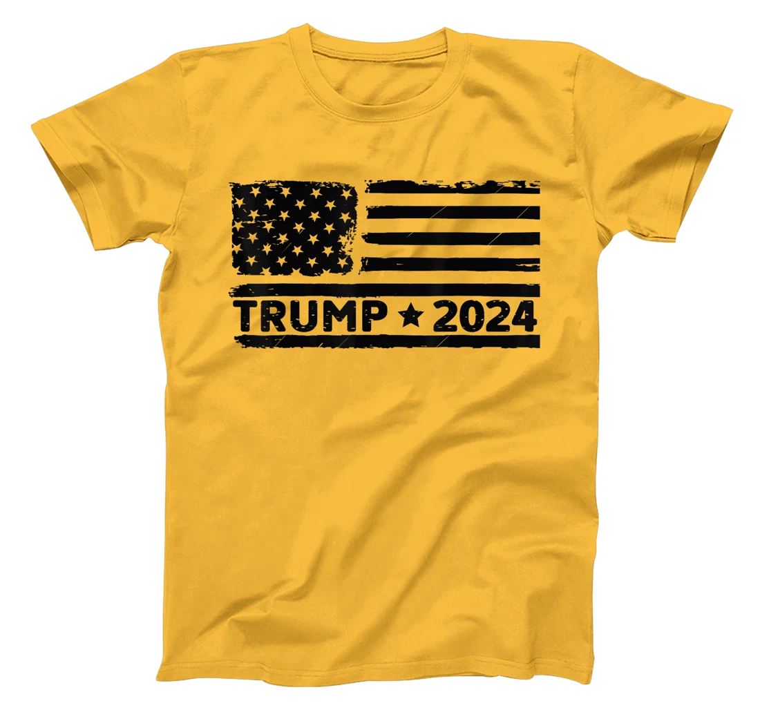 Womens Unique America Donald Trump 2024 Flag T-Shirt