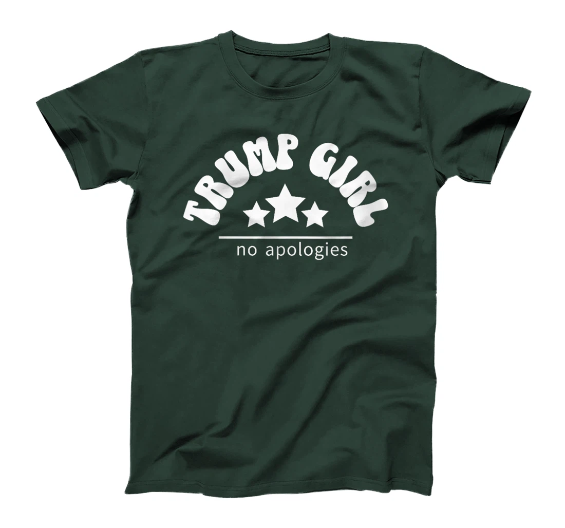Womens Trump Girl No Apologies Trump 2024 Election Retro Patriotic T-Shirt