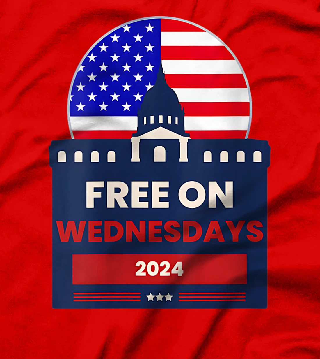 Womens Election Funny Trump Biden Saying Free On Wednesdays 2024 T-Shirt