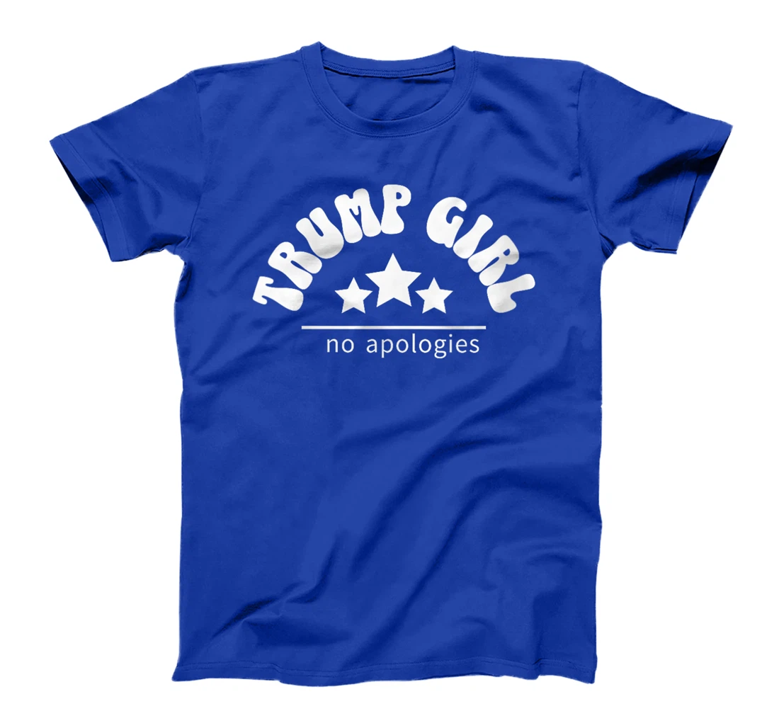 Womens Trump Girl No Apologies Trump 2024 Election Retro Patriotic T-Shirt