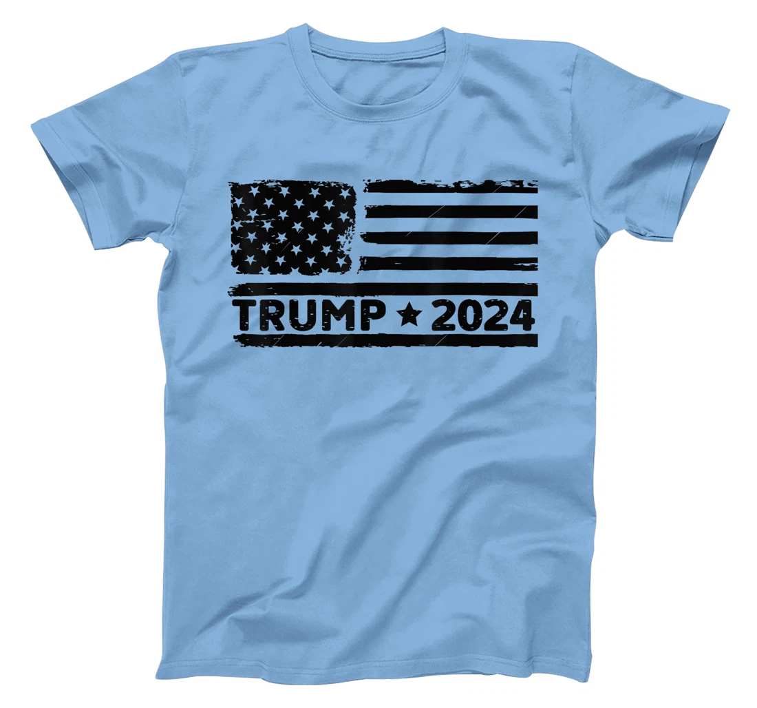 Womens Unique America Donald Trump 2024 Flag T-Shirt