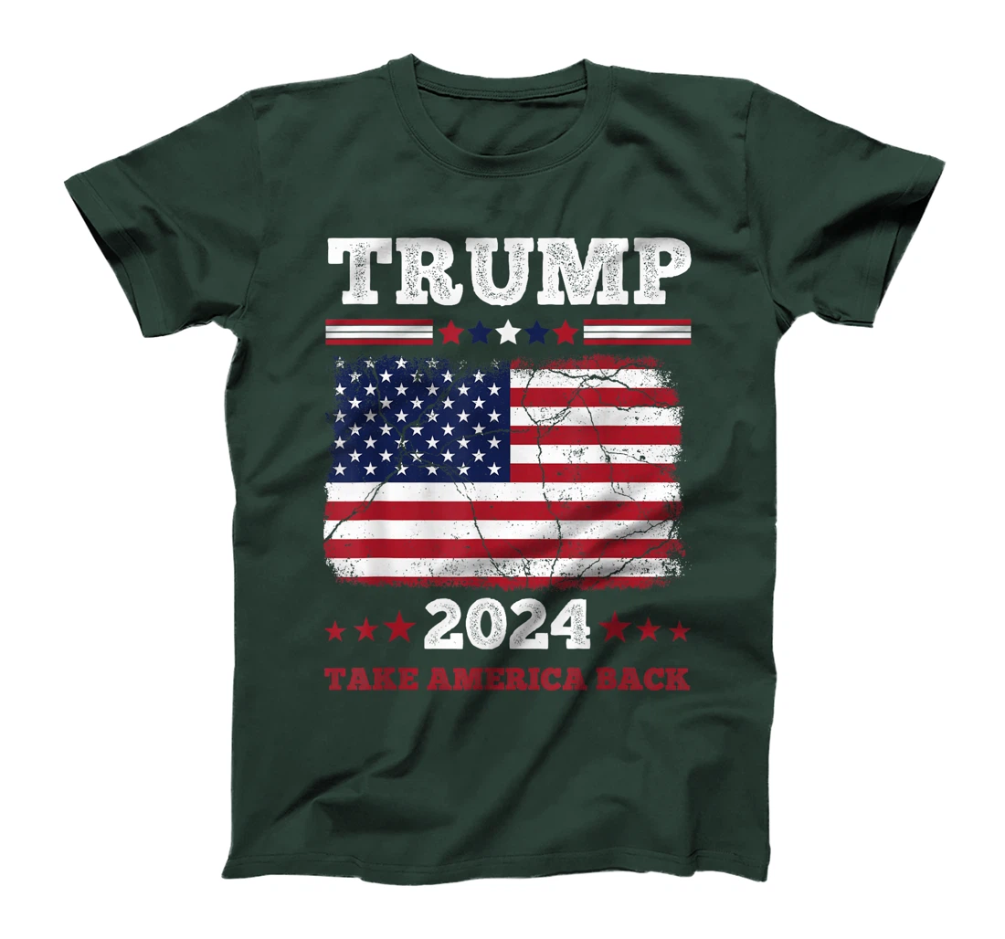 Unique America Donald Trump 2024 Flag T-Shirt