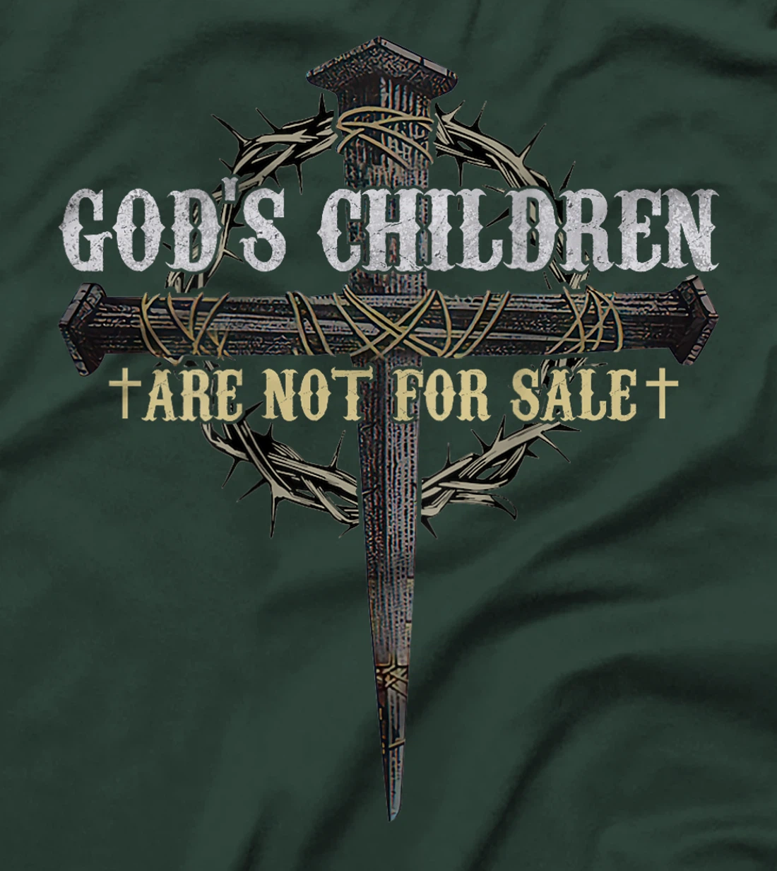 God's Children Are Not For Sale Cross Christian (On Back) T-Shirt