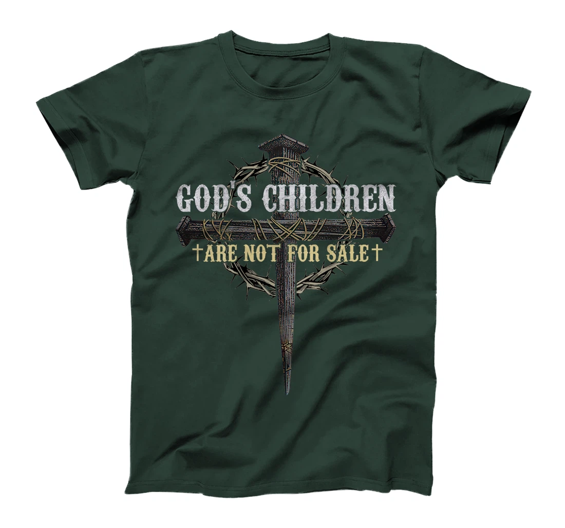 God's Children Are Not For Sale Cross Christian (On Back) T-Shirt