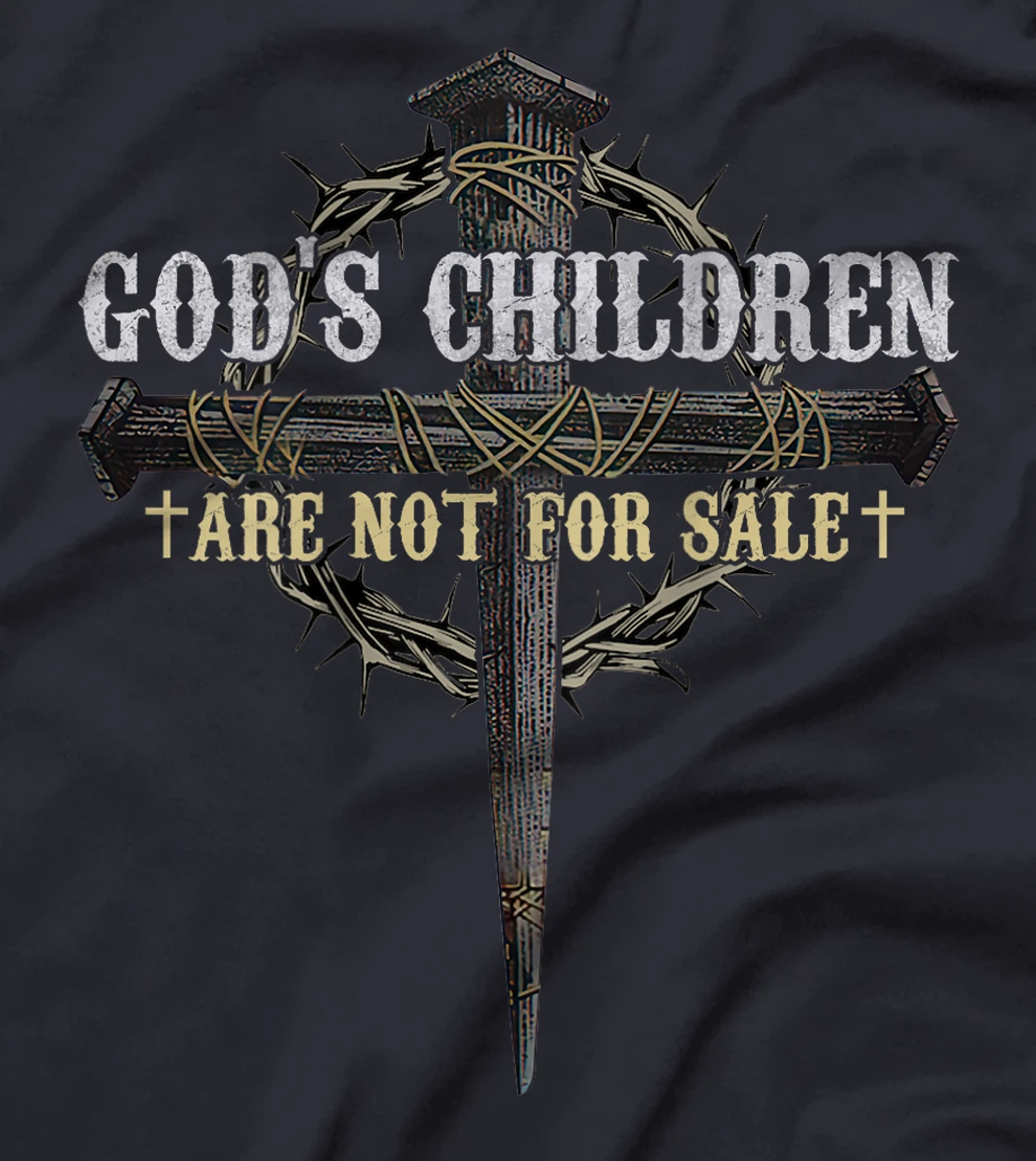God's Children Are Not For Sale Cross Christian (On Back) T-Shirt