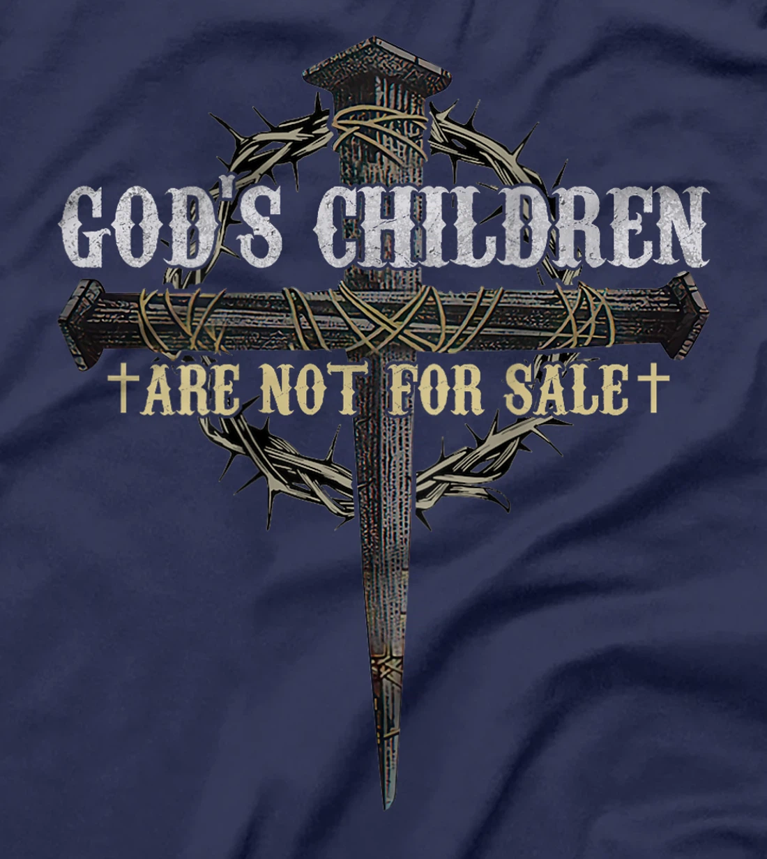 God's Children Are Not For Sale Cross Christian (On Back) T-Shirt