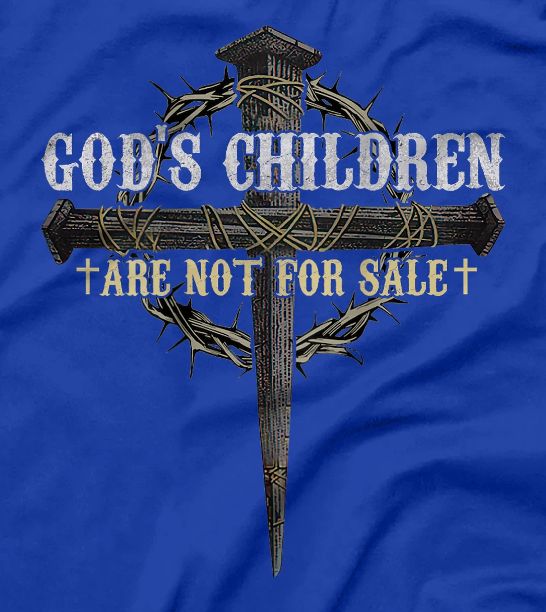 God's Children Are Not For Sale Cross Christian (On Back) T-Shirt
