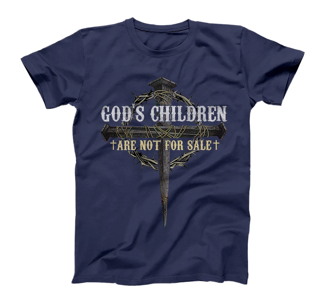 God's Children Are Not For Sale Cross Christian (On Back) T-Shirt