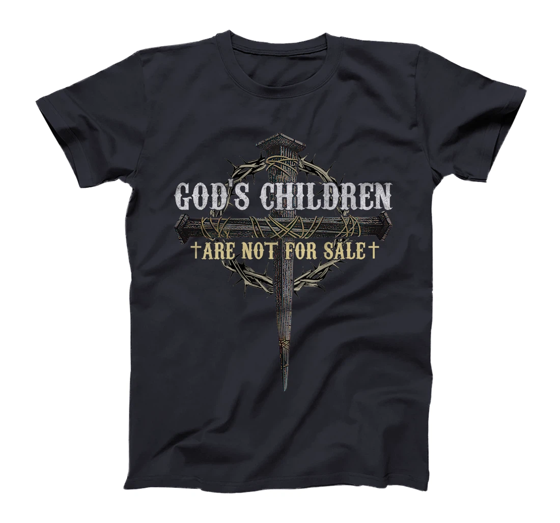 God's Children Are Not For Sale Cross Christian (On Back) T-Shirt