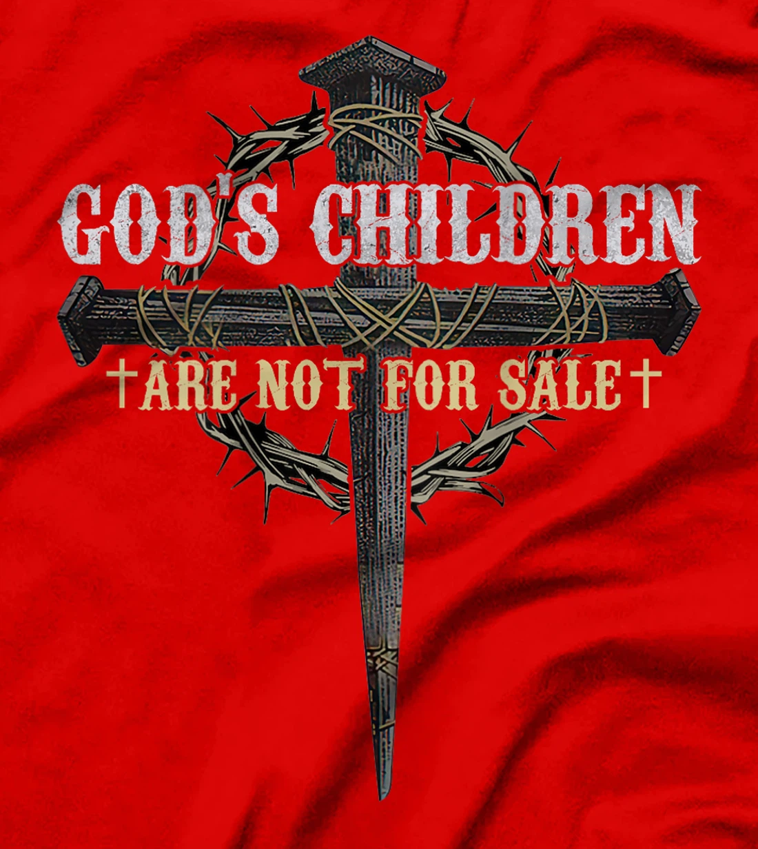 God's Children Are Not For Sale Cross Christian (On Back) T-Shirt