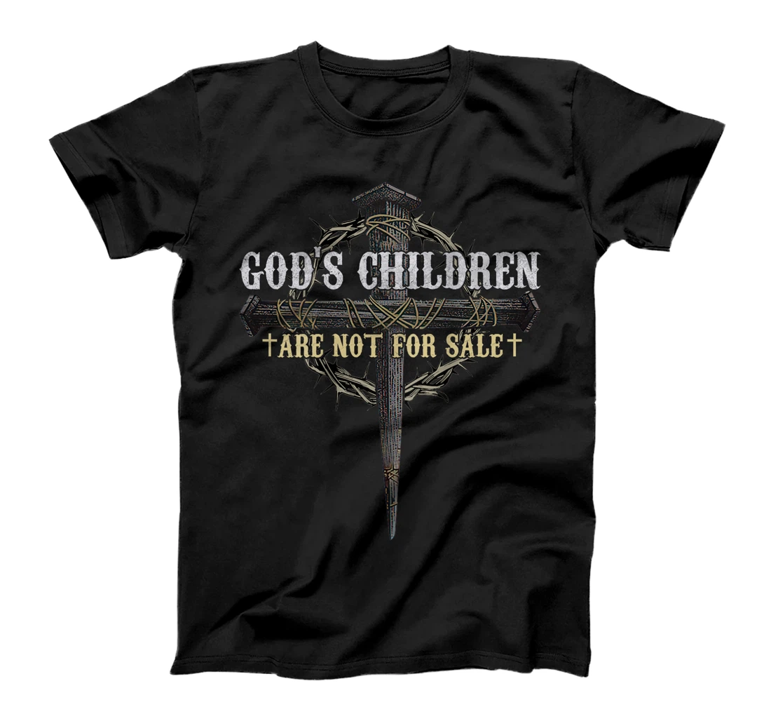God's Children Are Not For Sale Cross Christian (On Back) T-Shirt