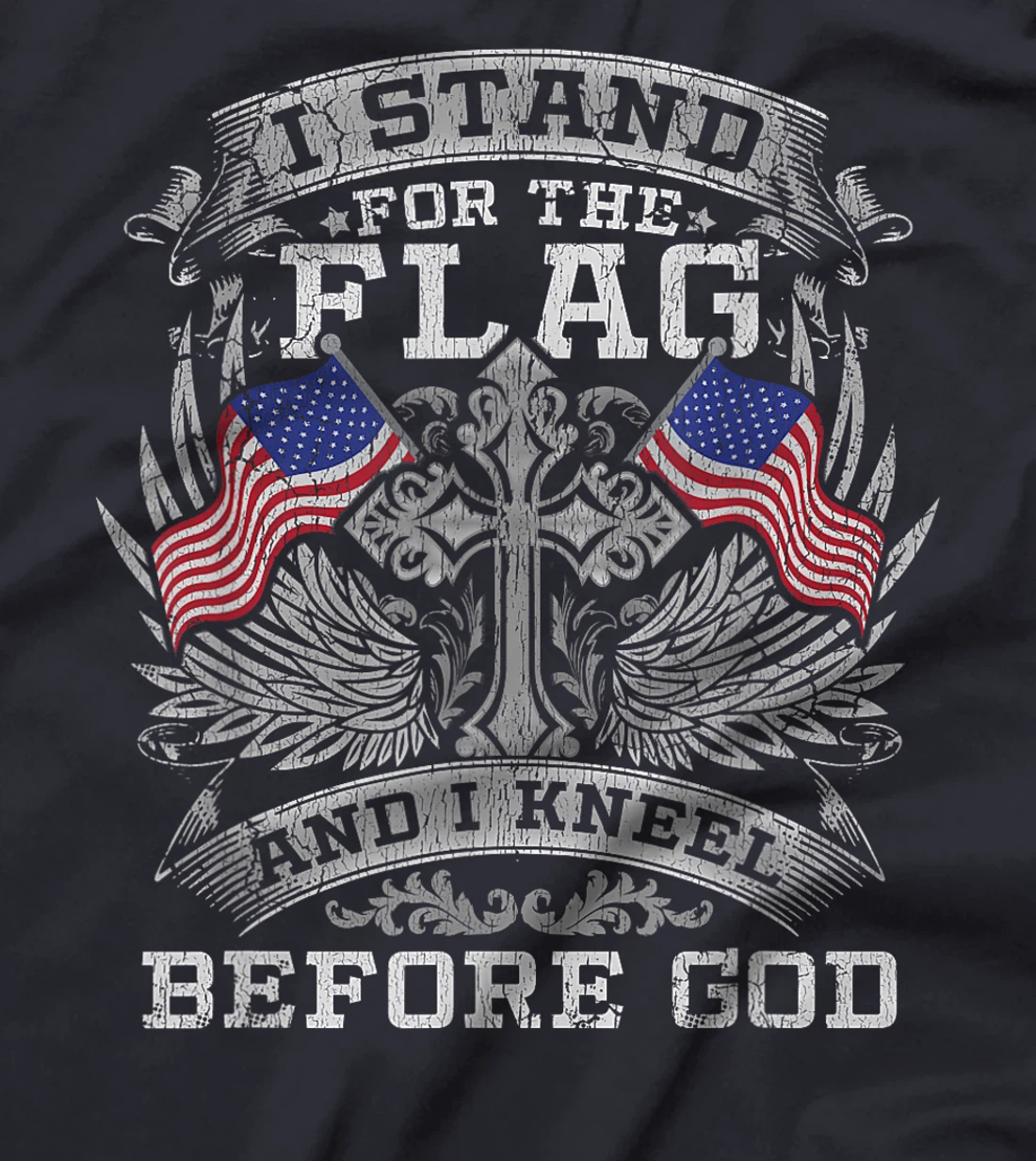 Stand For The Flag Kneel Before God USA America T-Shirt