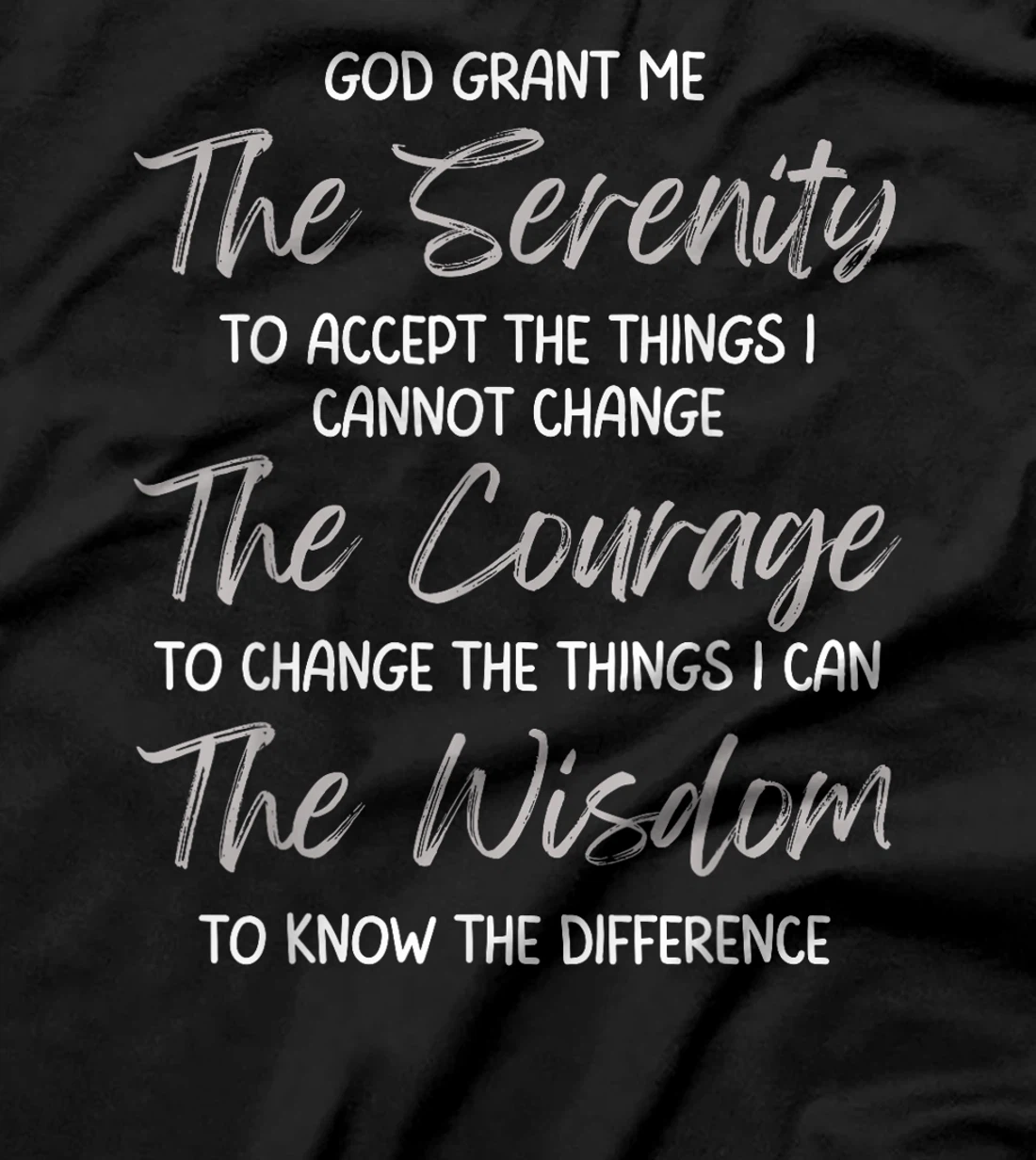 God Grant Me the Serenity Prayer Inspirational Spiritual T-Shirt