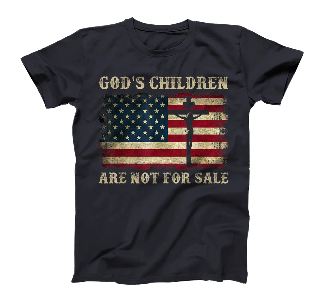 Gods Children Are Not For Sale American Flag Cross Christian T-Shirt