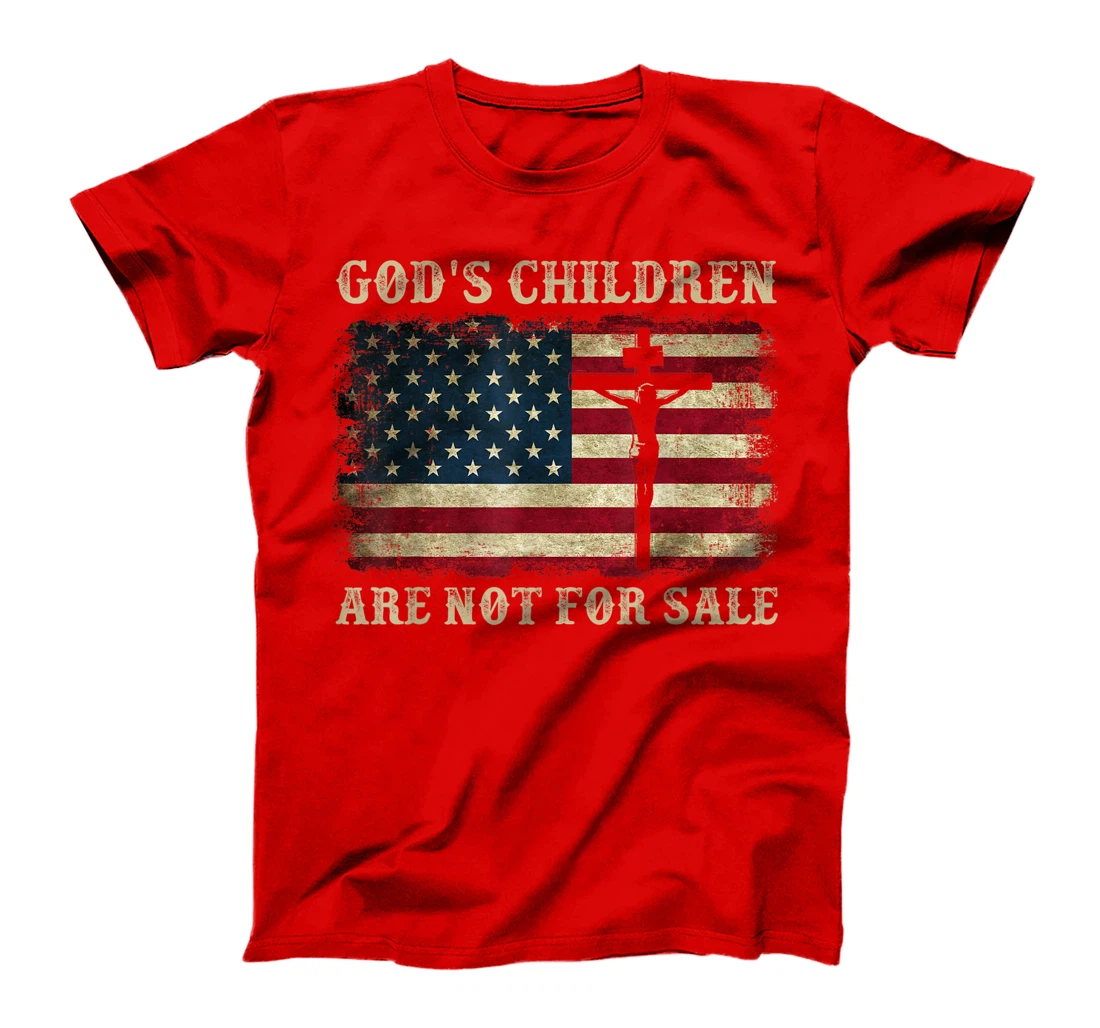 Gods Children Are Not For Sale American Flag Cross Christian T-Shirt