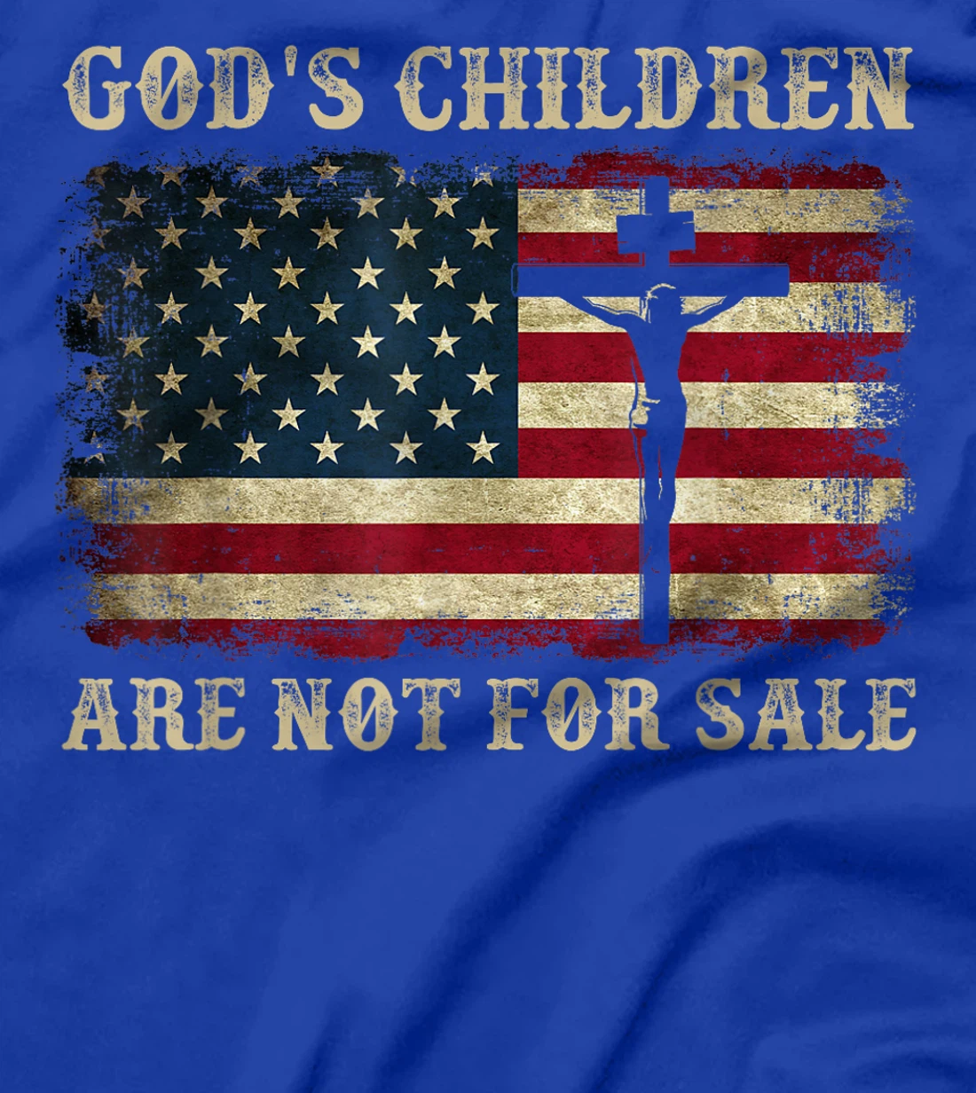 Gods Children Are Not For Sale American Flag Cross Christian T-Shirt