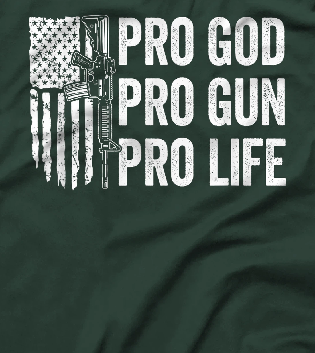 Pro God Pro Gun Pro Life - USA Christian Guns Owner Flag T-Shirt