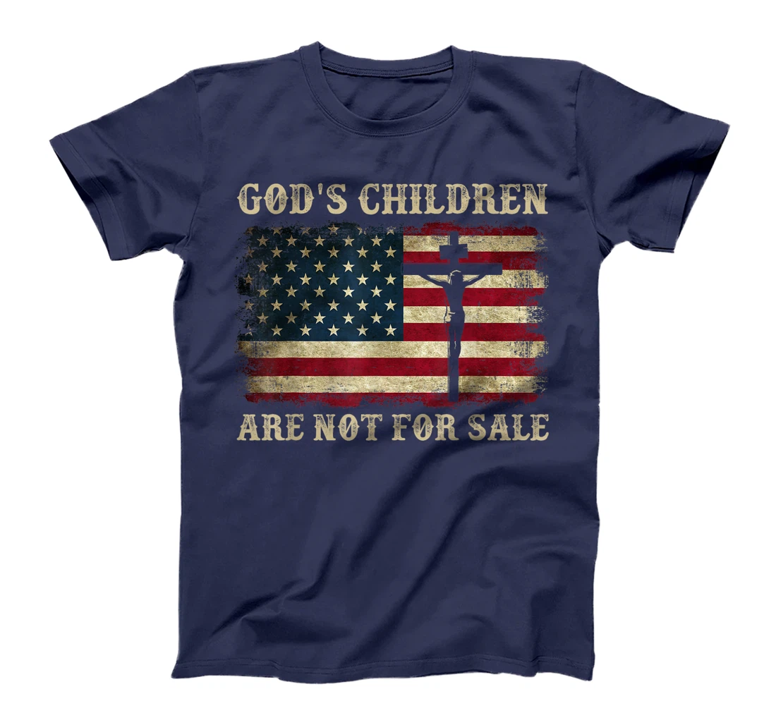 Gods Children Are Not For Sale American Flag Cross Christian T-Shirt