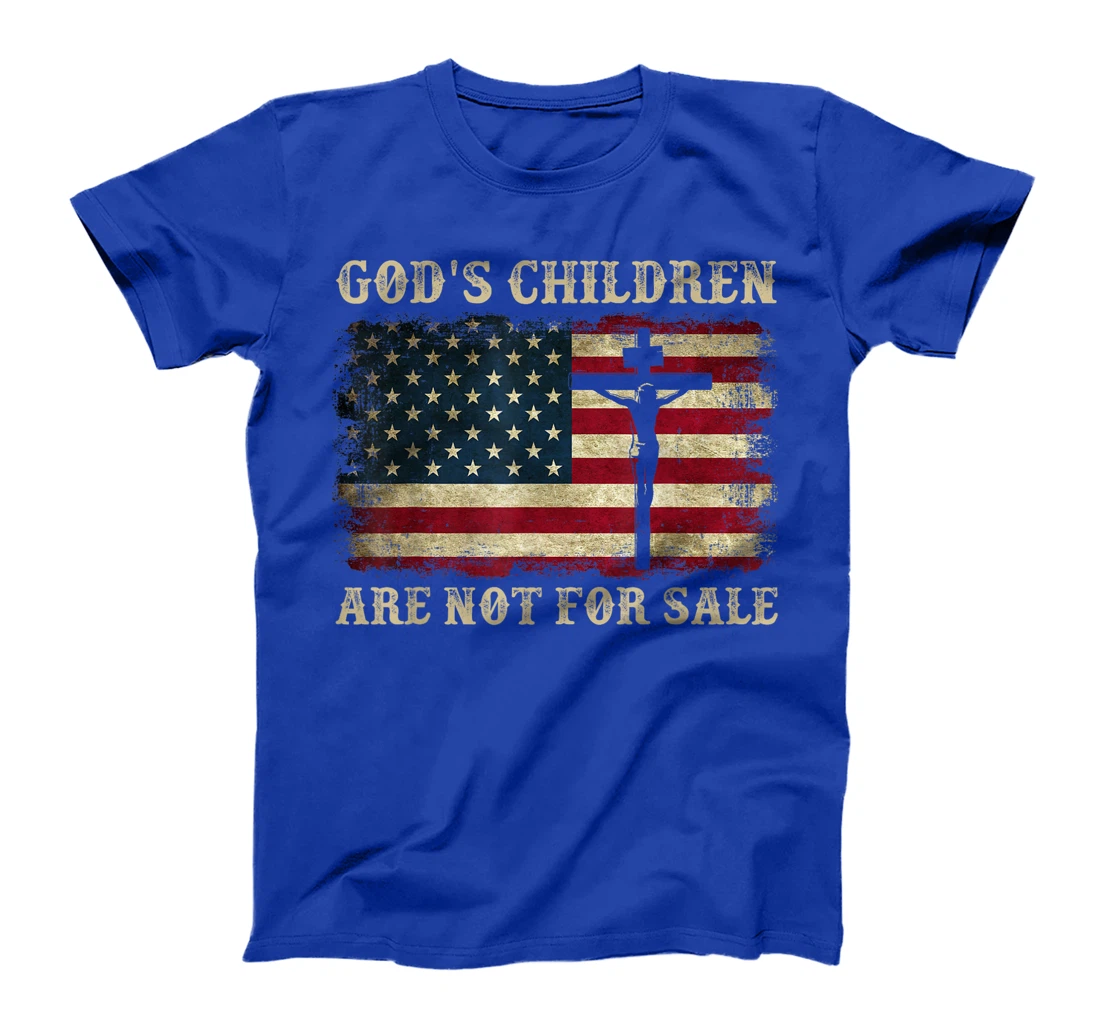 Gods Children Are Not For Sale American Flag Cross Christian T-Shirt