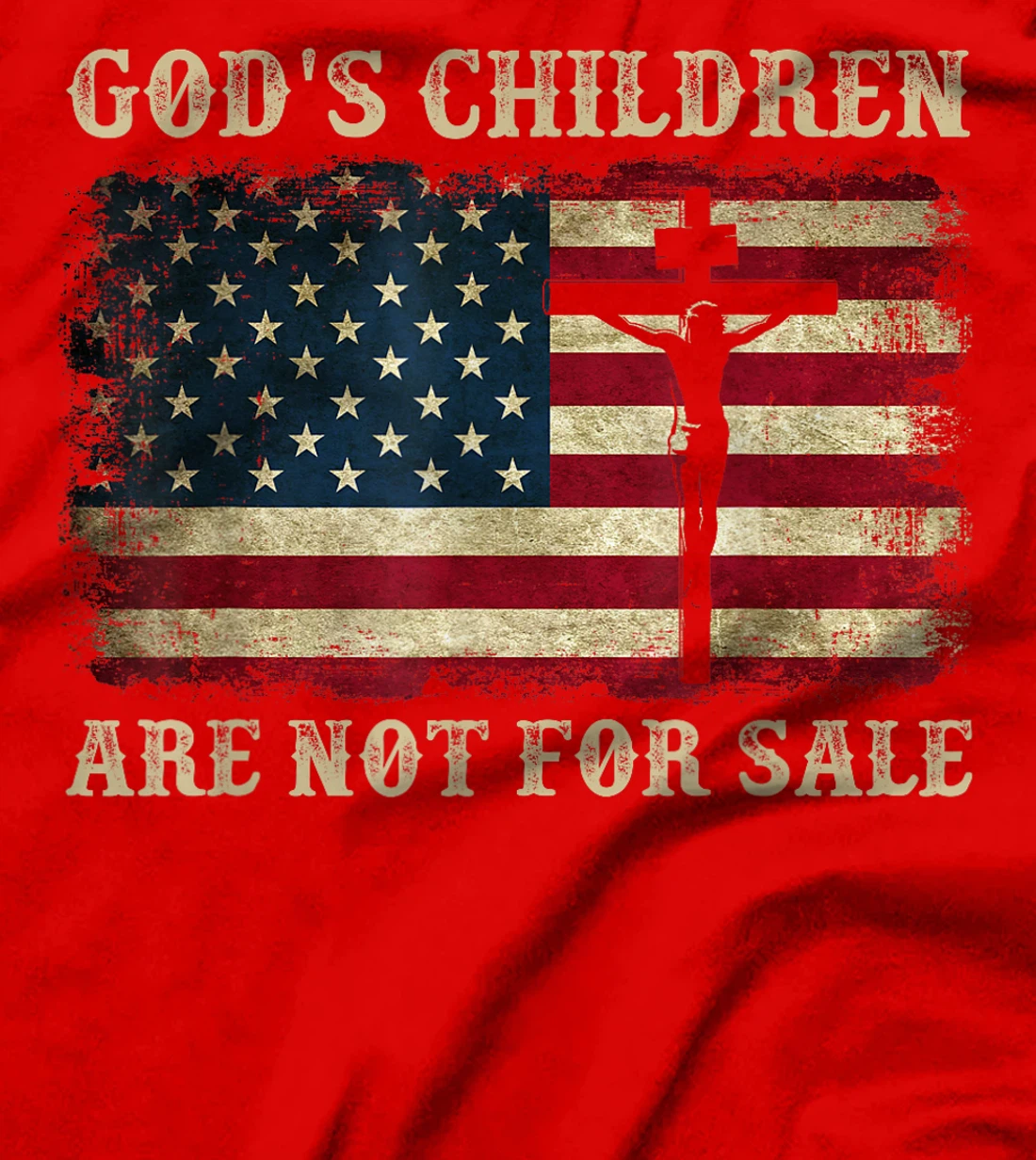 Gods Children Are Not For Sale American Flag Cross Christian T-Shirt