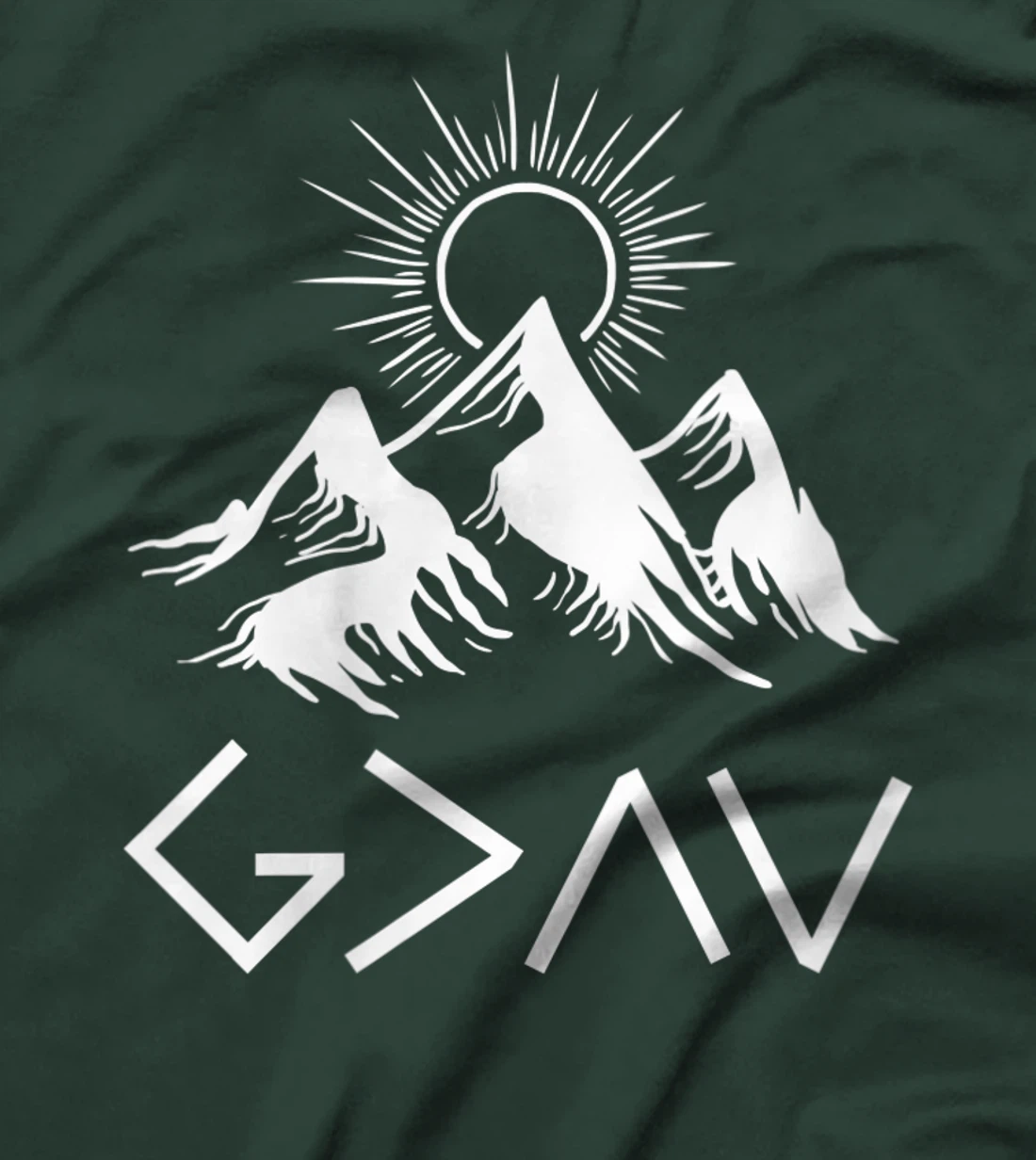 Womens Mountain God Greater Than Highs Lows Religion Christian Gift T-Shirt