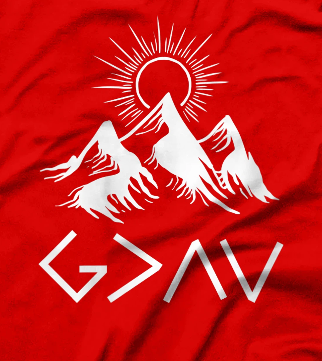 Womens Mountain God Greater Than Highs Lows Religion Christian Gift T-Shirt