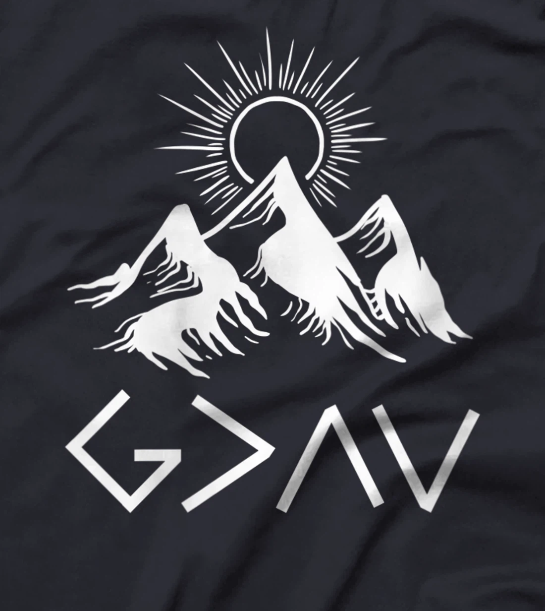 Womens Mountain God Greater Than Highs Lows Religion Christian Gift T-Shirt