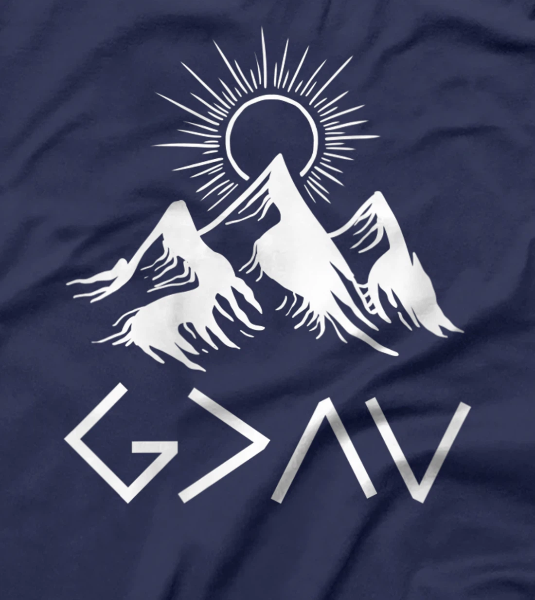 Womens Mountain God Greater Than Highs Lows Religion Christian Gift T-Shirt