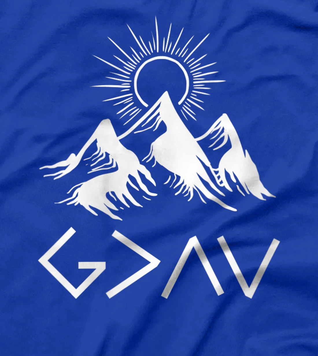 Womens Mountain God Greater Than Highs Lows Religion Christian Gift T-Shirt