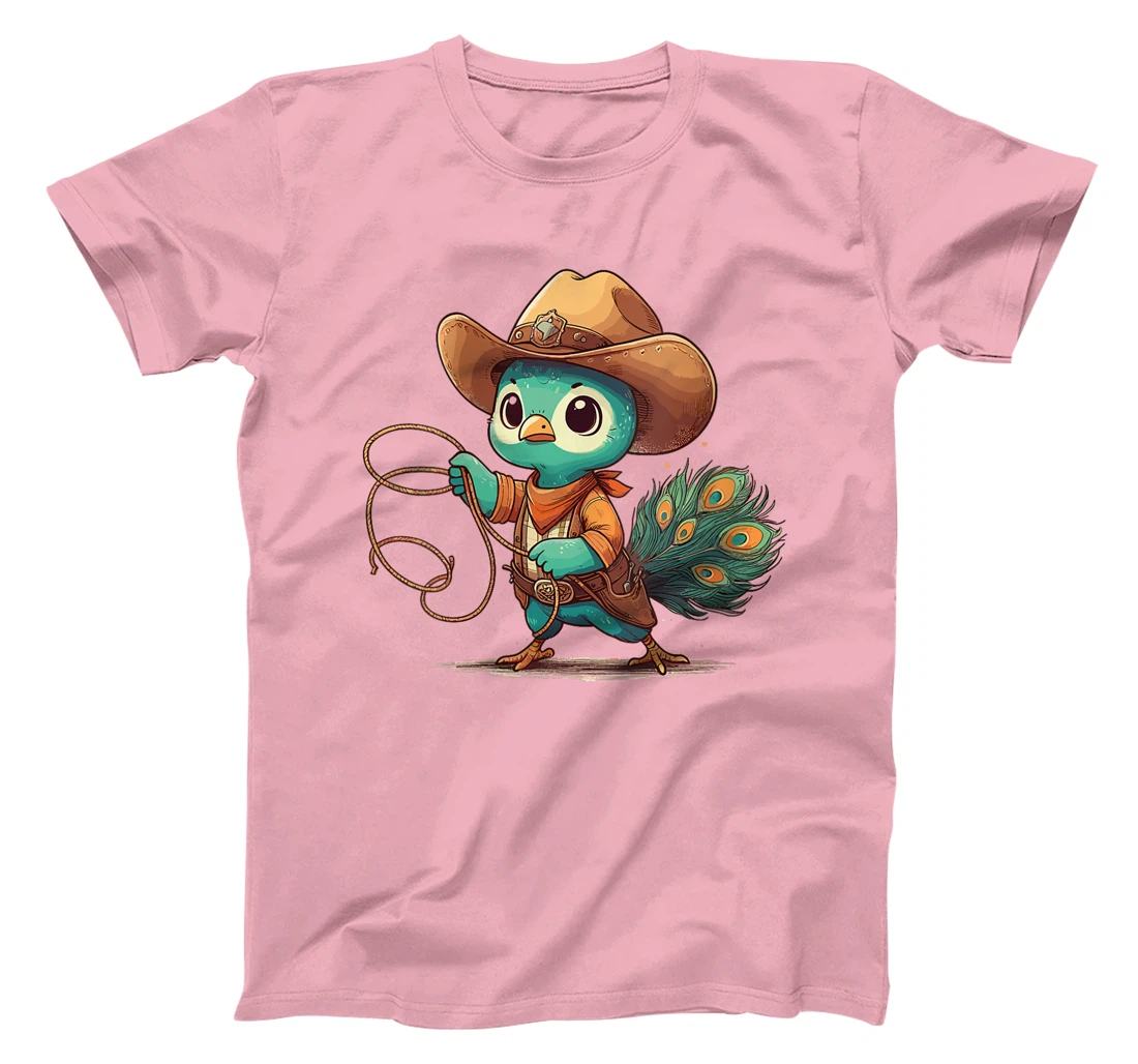 Womens Western Rodeo Cowboy Hat Peacock Texas Animals T-Shirt