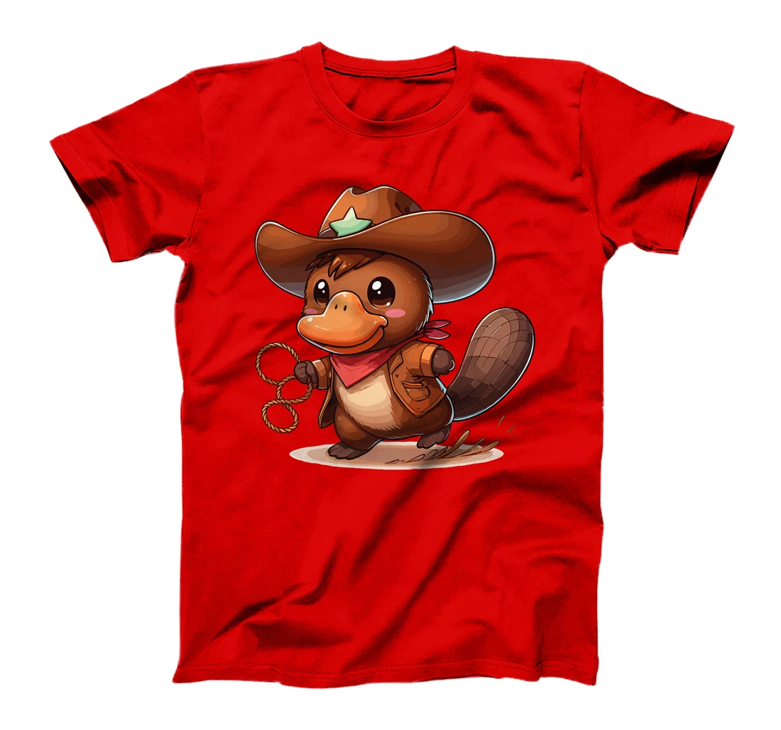 Western Rodeo Cowboy Hat Platypus Texas Animals Premium T-Shirt