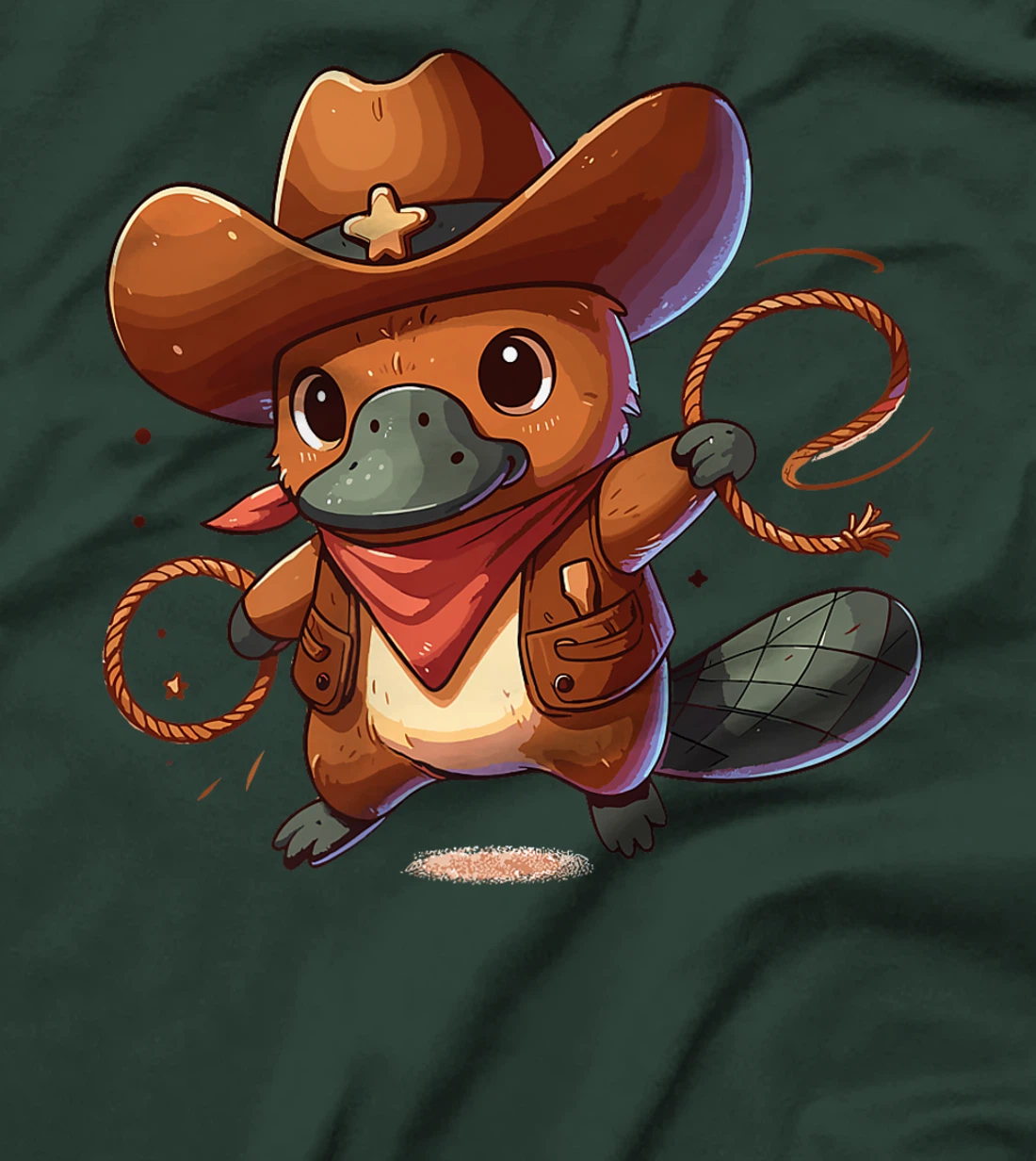 Western Rodeo Cowboy Hat Platypus Texas Animals Premium T-Shirt