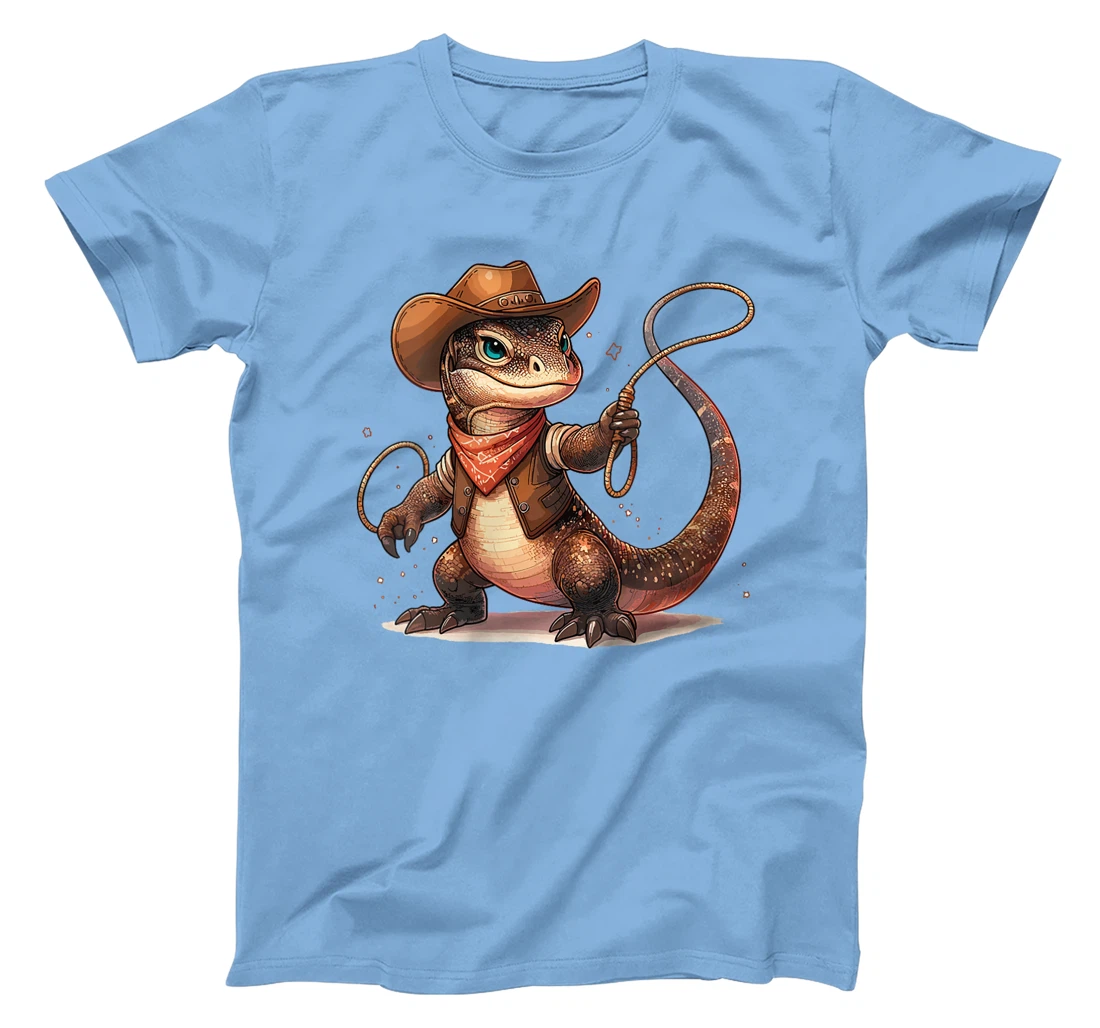 Womens Western Rodeo Cowboy Hat Komodo Dragon Texas Animals T-Shirt