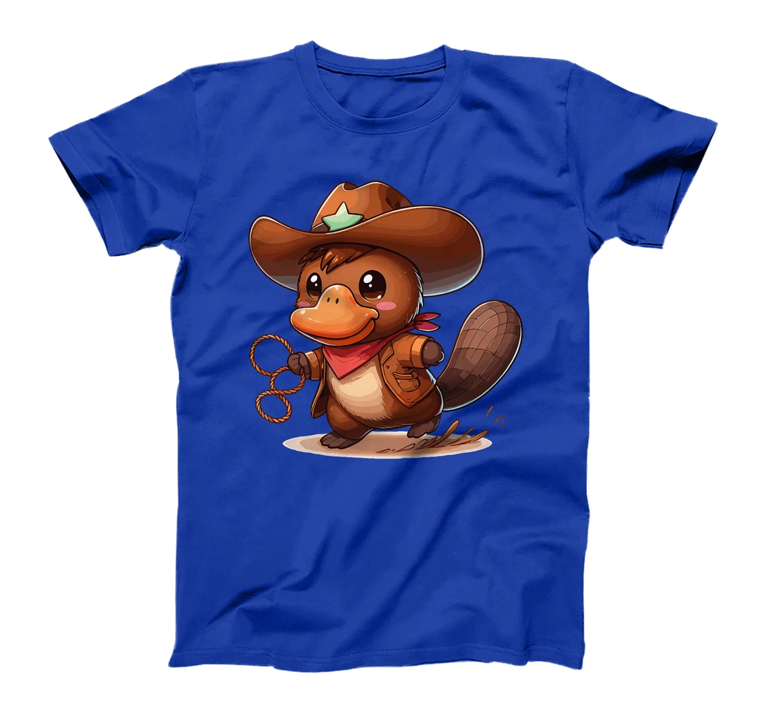 Western Rodeo Cowboy Hat Platypus Texas Animals Premium T-Shirt