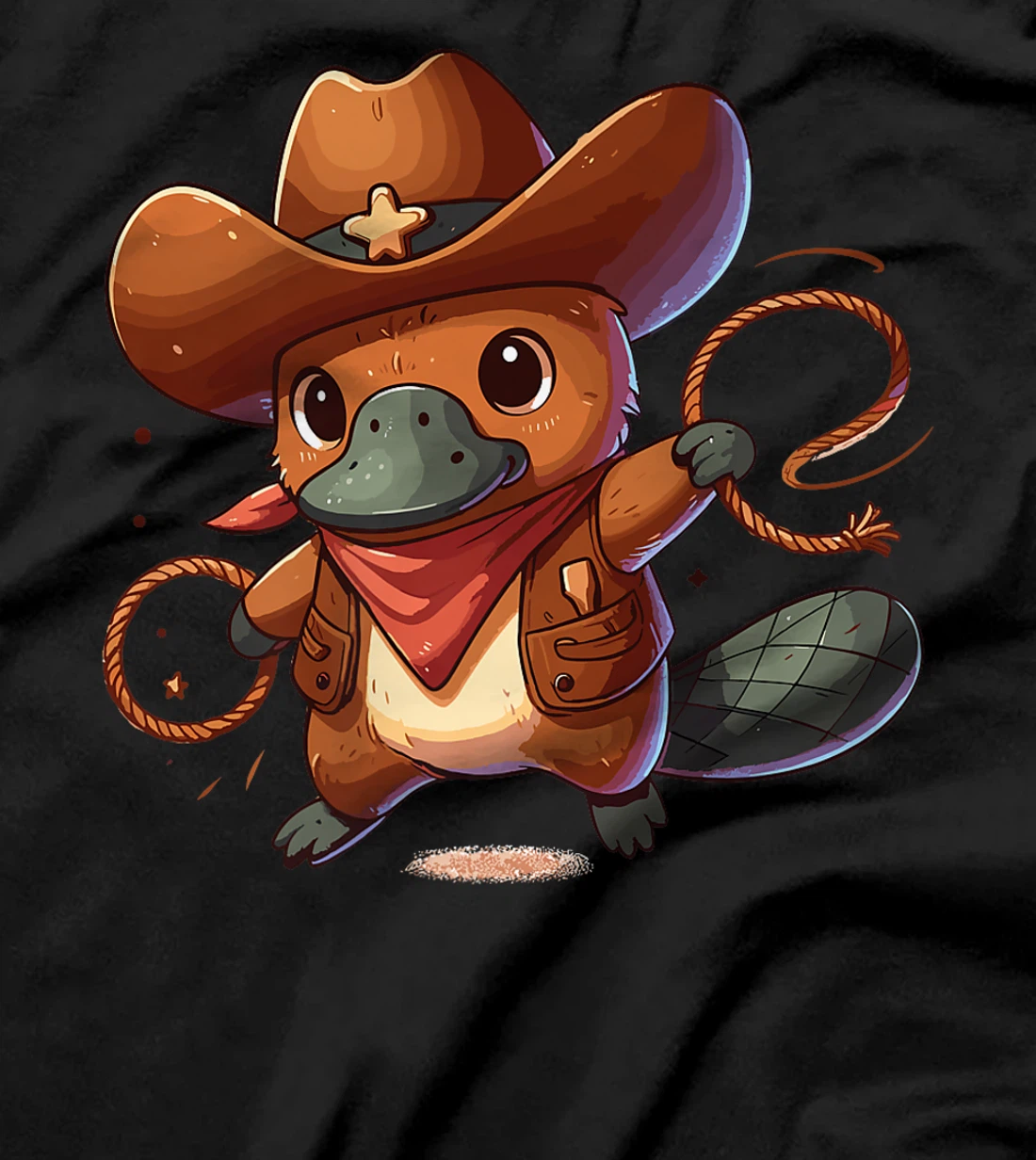 Western Rodeo Cowboy Hat Platypus Texas Animals Premium T-Shirt
