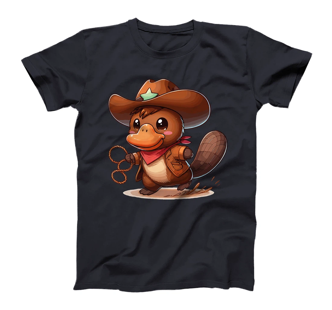 Western Rodeo Cowboy Hat Platypus Texas Animals Premium T-Shirt