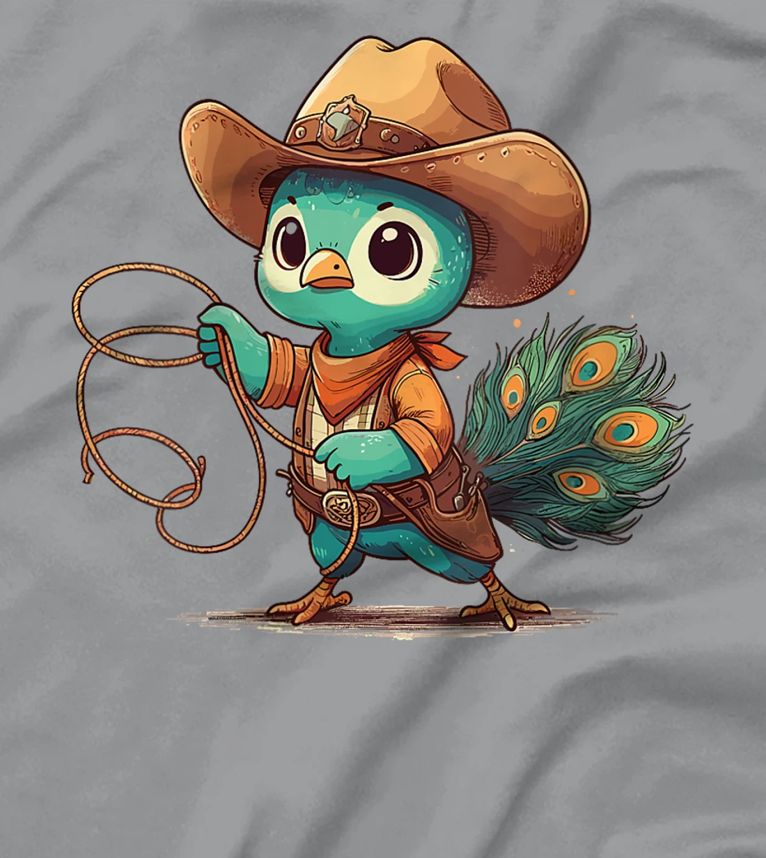 Womens Western Rodeo Cowboy Hat Peacock Texas Animals T-Shirt