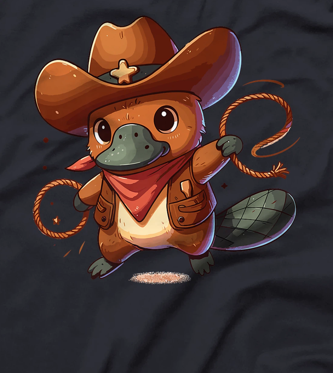 Western Rodeo Cowboy Hat Platypus Texas Animals Premium T-Shirt