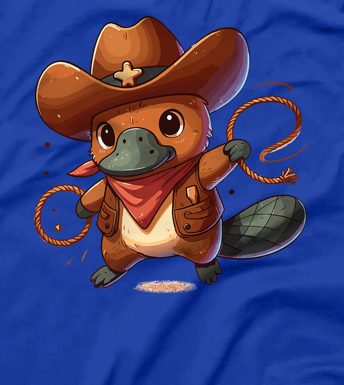 Western Rodeo Cowboy Hat Platypus Texas Animals Premium T-Shirt