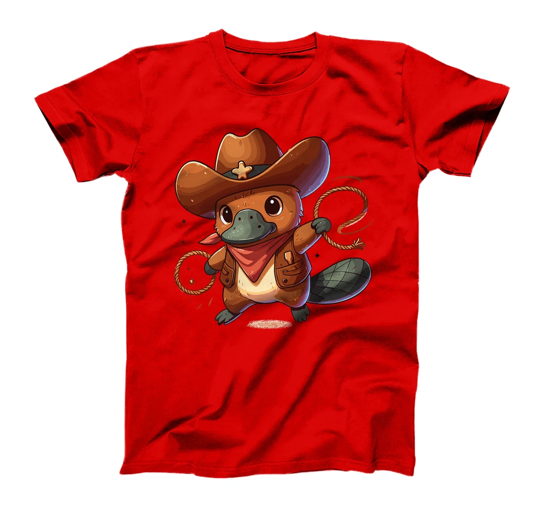 Western Rodeo Cowboy Hat Platypus Texas Animals Premium T-Shirt