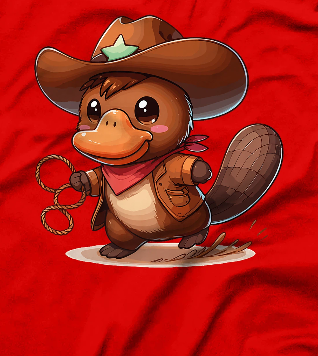 Western Rodeo Cowboy Hat Platypus Texas Animals Premium T-Shirt