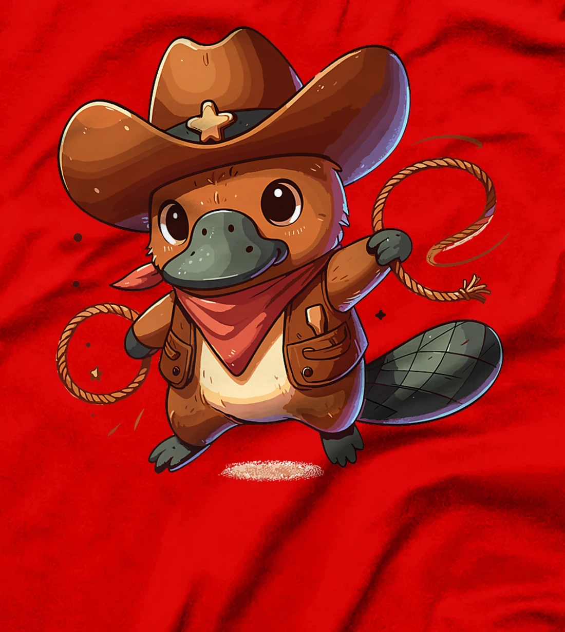 Western Rodeo Cowboy Hat Platypus Texas Animals Premium T-Shirt