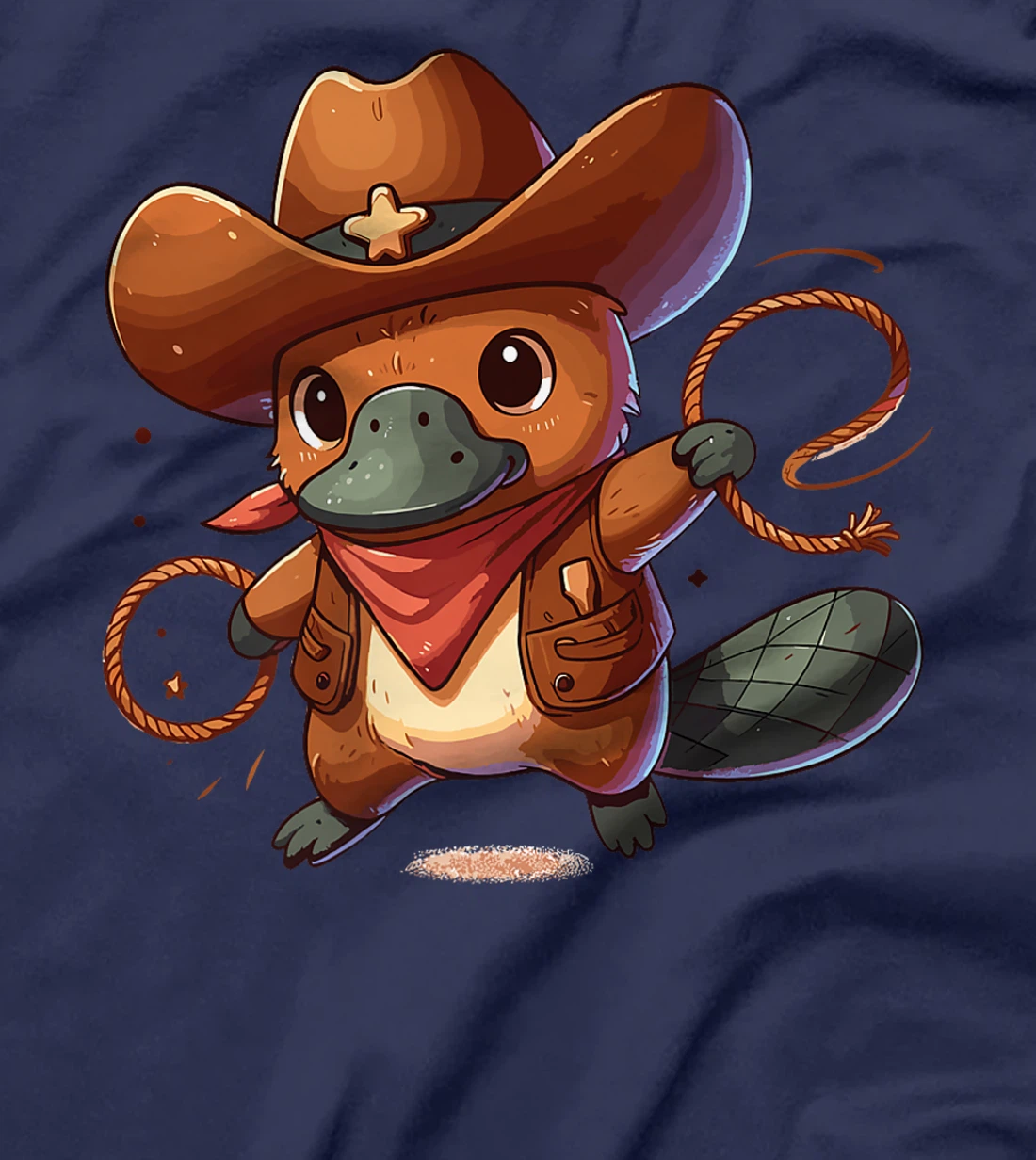 Western Rodeo Cowboy Hat Platypus Texas Animals Premium T-Shirt