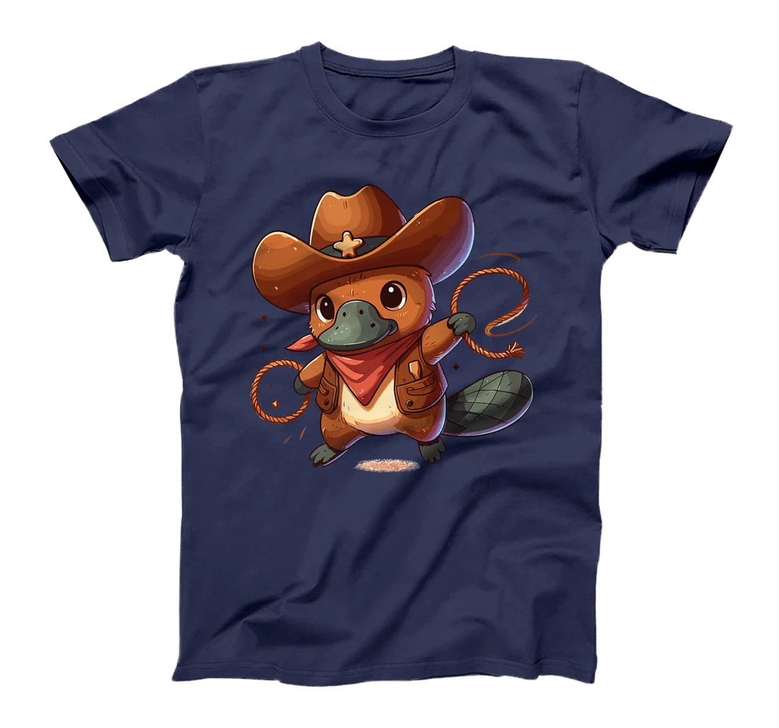 Western Rodeo Cowboy Hat Platypus Texas Animals Premium T-Shirt