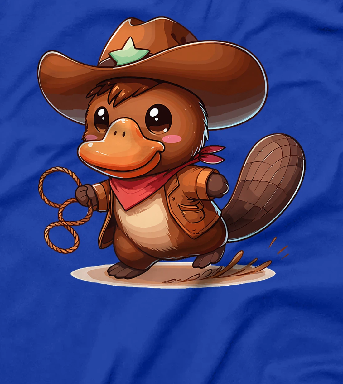 Western Rodeo Cowboy Hat Platypus Texas Animals Premium T-Shirt