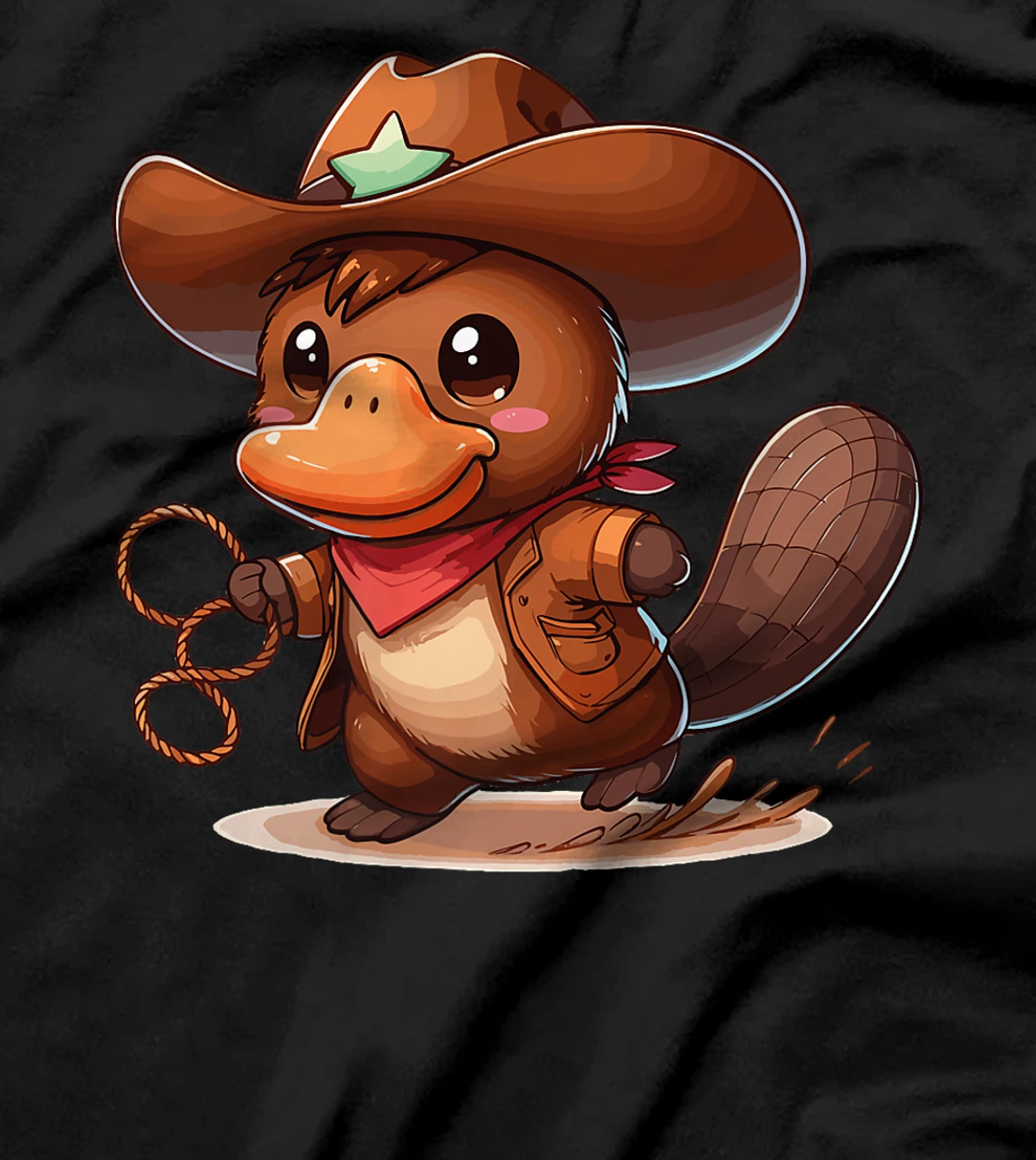 Western Rodeo Cowboy Hat Platypus Texas Animals Premium T-Shirt