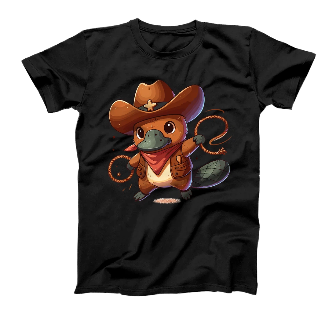 Western Rodeo Cowboy Hat Platypus Texas Animals Premium T-Shirt