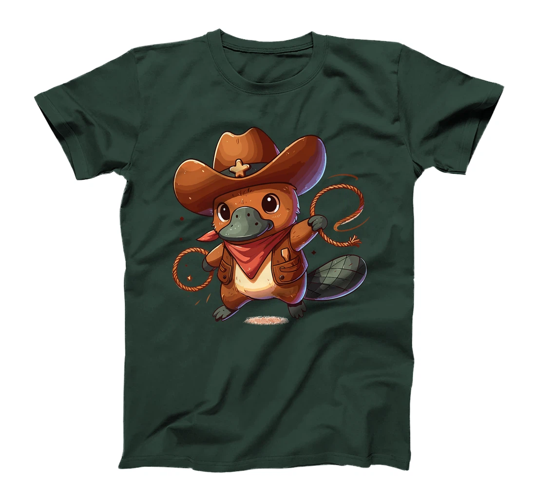 Western Rodeo Cowboy Hat Platypus Texas Animals Premium T-Shirt