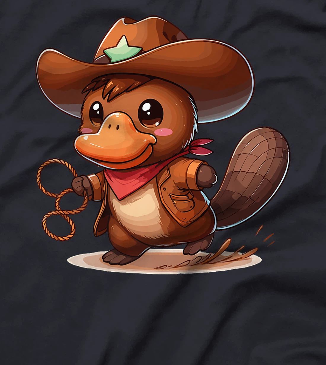 Western Rodeo Cowboy Hat Platypus Texas Animals Premium T-Shirt