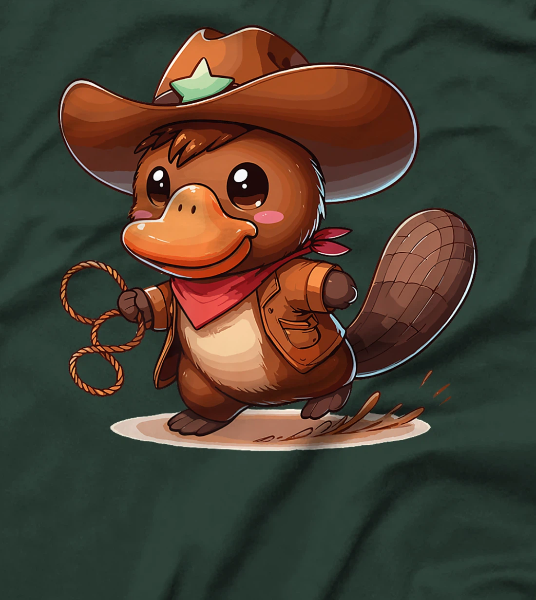 Western Rodeo Cowboy Hat Platypus Texas Animals Premium T-Shirt